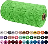 Vista 99 de JeogYong Cordón de macramé de un solo hilo 1mm x 426 yardas (1279 pies) Cuerda de algodón suave Hilo de macramé de 1 mm, suministros de macramé