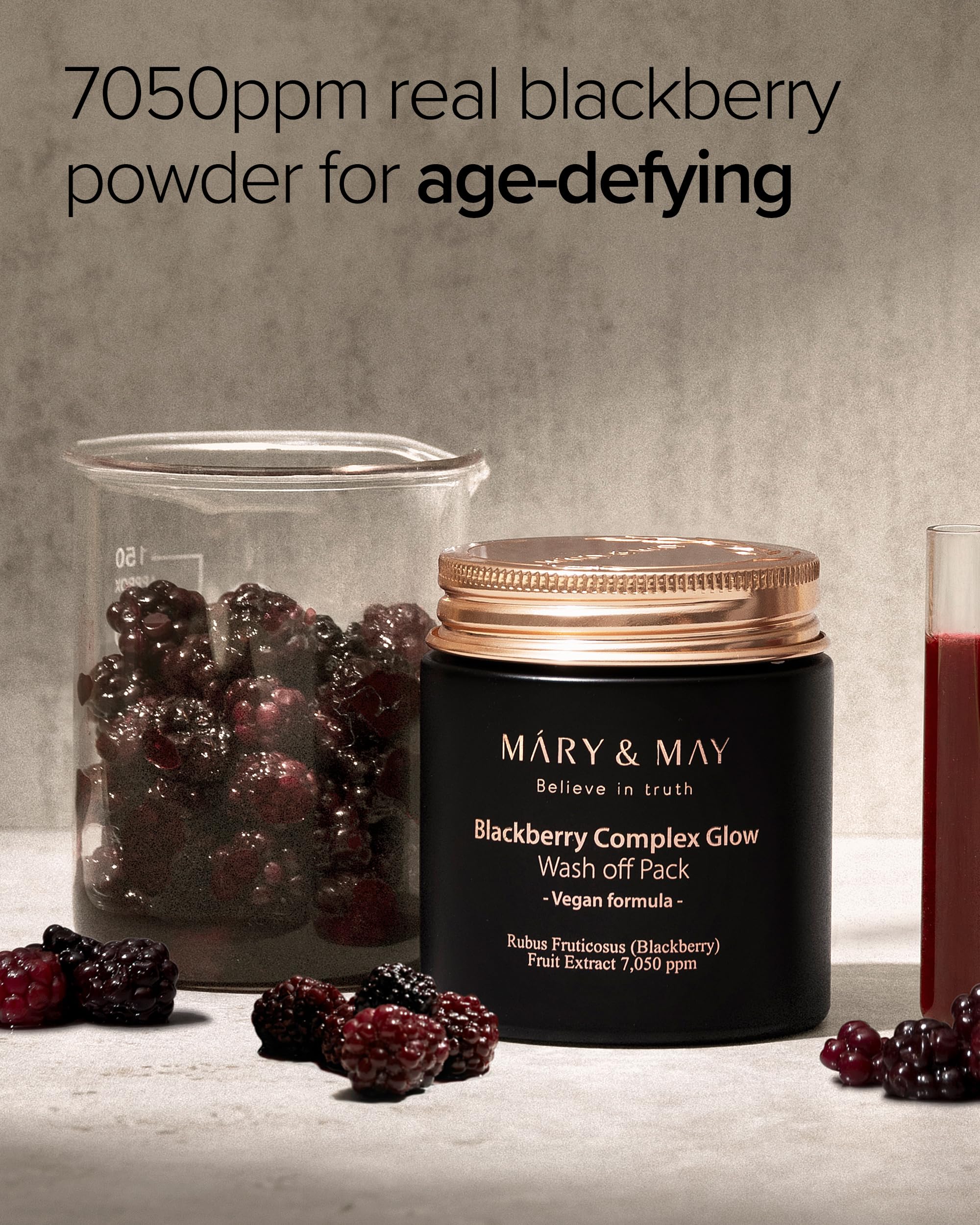 Mary&May Vegan Blackberry Complex Glow Wash Off Mask, Blackhead Care, Pore Clearing, Anti Aging Clay Mask - Image 3