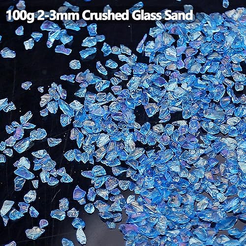 Miniatura 4 de Chips de vidrio triturado irregular, 3.53oz de piedras metálicas gruesas con purpurina para arte de uñas, relleno de molde de resina, manualidades