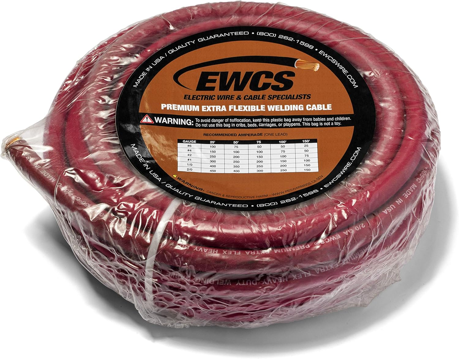 Chеареѕt 🛒 4/0 Gauge - 20 Feet Red - EWCS Brand 100% Copper Premium Industrial Grade Extra Flexible Welding Cable 600 Volt - 20 Feet Red