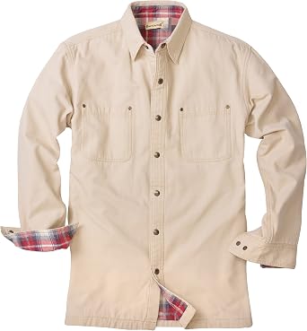 Backpacker Canvas/Flannel Lined Shirt Jacket, Stone, Small