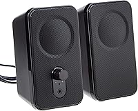 Amazon Basics AC-Powered Computer Speakers for Desktop Laptop PC - Black, 4.6W RMS, Plug & Play, 4.2 Stars 21K+ Reviews
