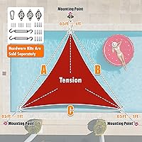 Vista 5 de ShadeMart Toldo parasol tipo vela de 24 x 24 x 33.9 pies, pantalla de tela triangular derecha, permeable al agua y resistente a los rayos UV