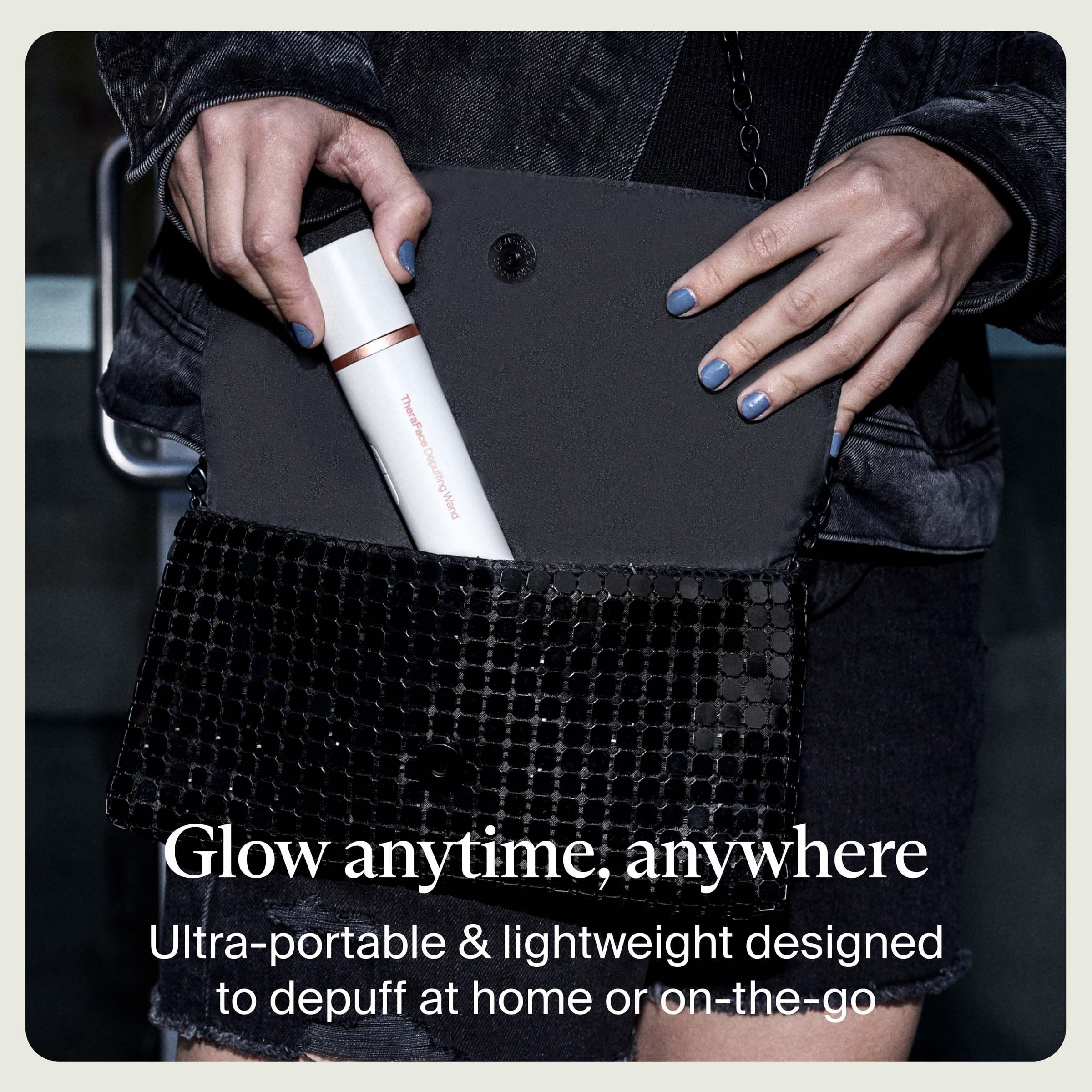 Therabody TheraFace Depuffing Wand – Cold and Heat Skincare Treatment to Depuff and Glow; Beauty Wand, Face Roller and Eye Massager for Eye Puffiness, Dark Circles and Skin Radiance (White)