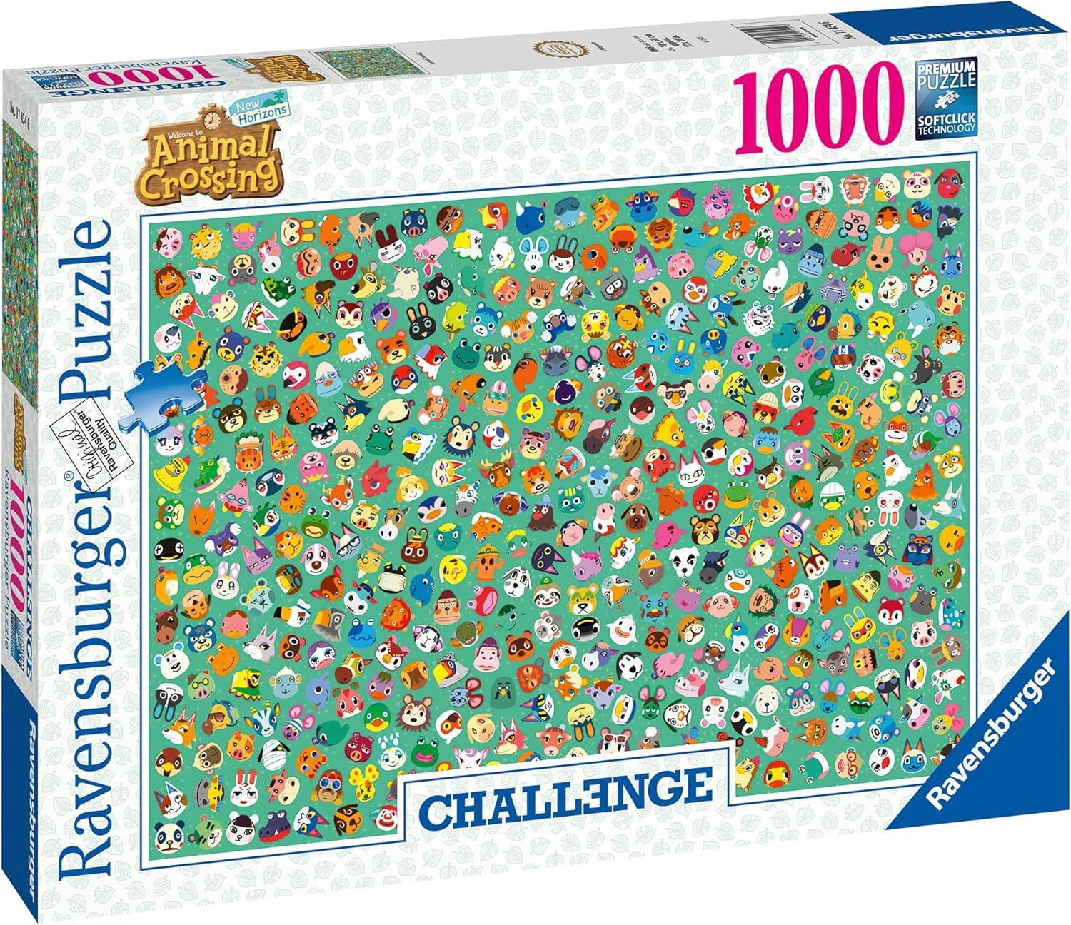 Ravensburger Animal Crossing Jigsaw Puzzles for Kids and Adults Age 12 Years Up - 1000 Pieces - Challenge Edition, White
