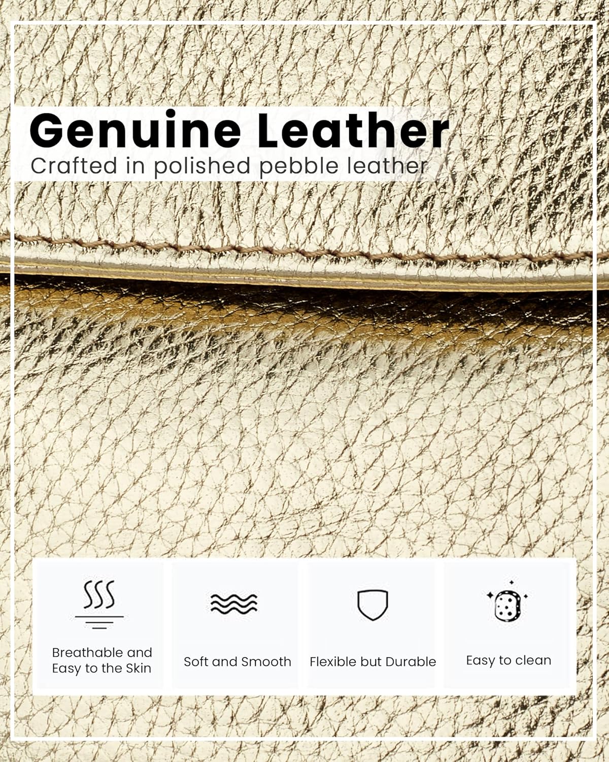 befen Genuine Leather Small Crossbody Bags for Women, Cell Phone Cross body Purse Bag with RFID Blocking Card Slots - Image 6