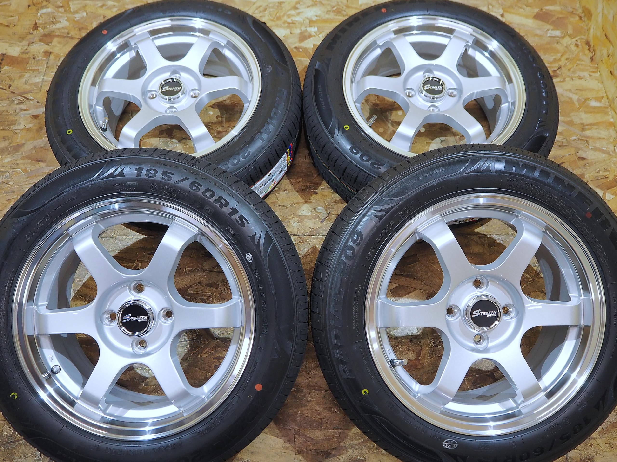 Amazon | 185/60R15 6.5J+38 4H100 タイヤホイールセット 1台分