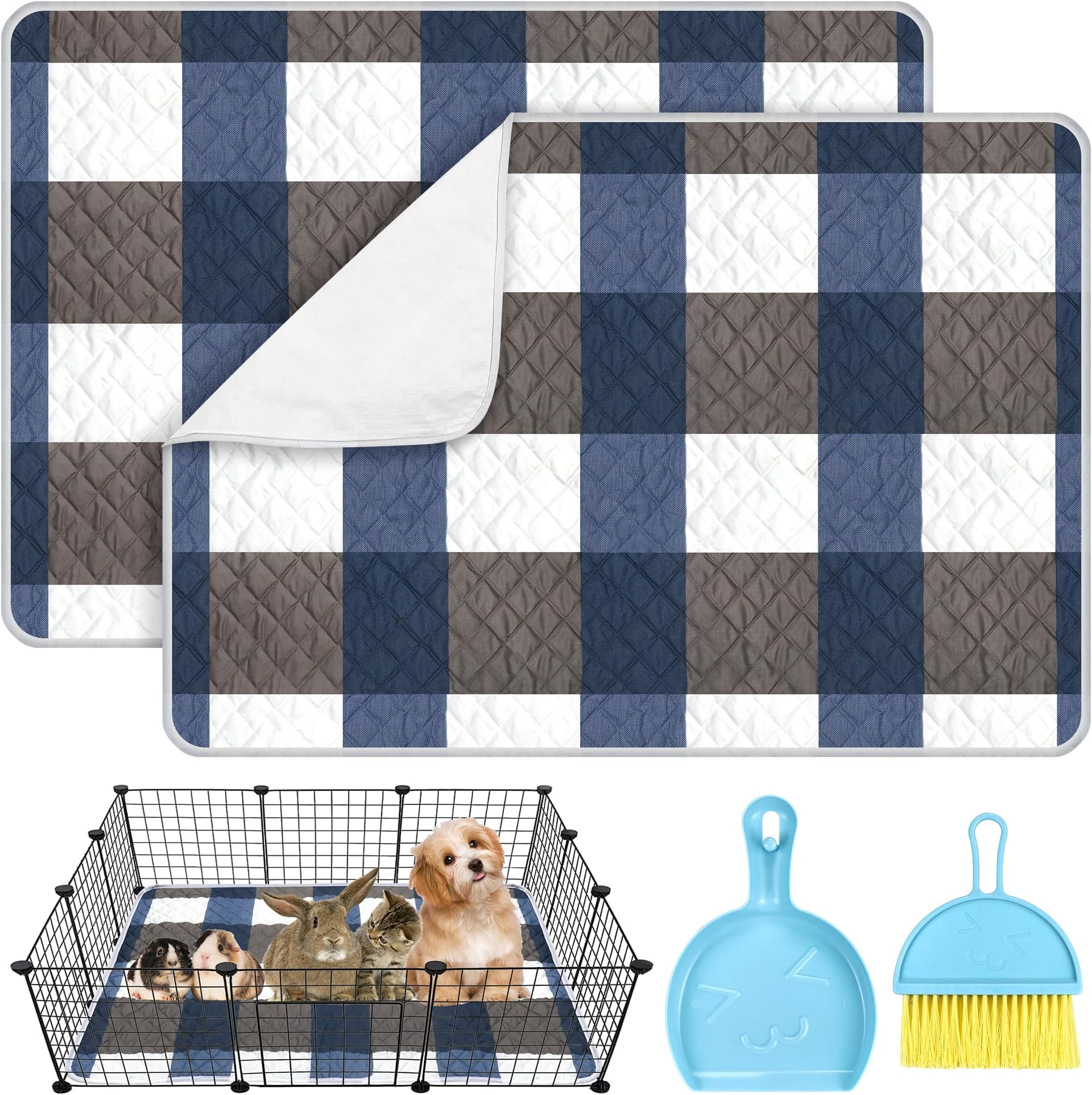 Mooydee Guinea Pig Fleece Cage Liners for C&C 2x4 Habitat, Washable