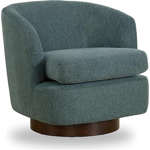 Swivel Accent Chair Modern Barrel Armchair with Wood Base for Bedroom Reading Waiting Living Room,1 PCS
