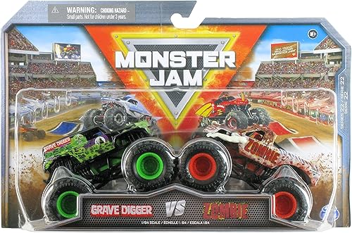 Monster Jam Paquete de 2 Series 22 Grave Digger vs Zombie
