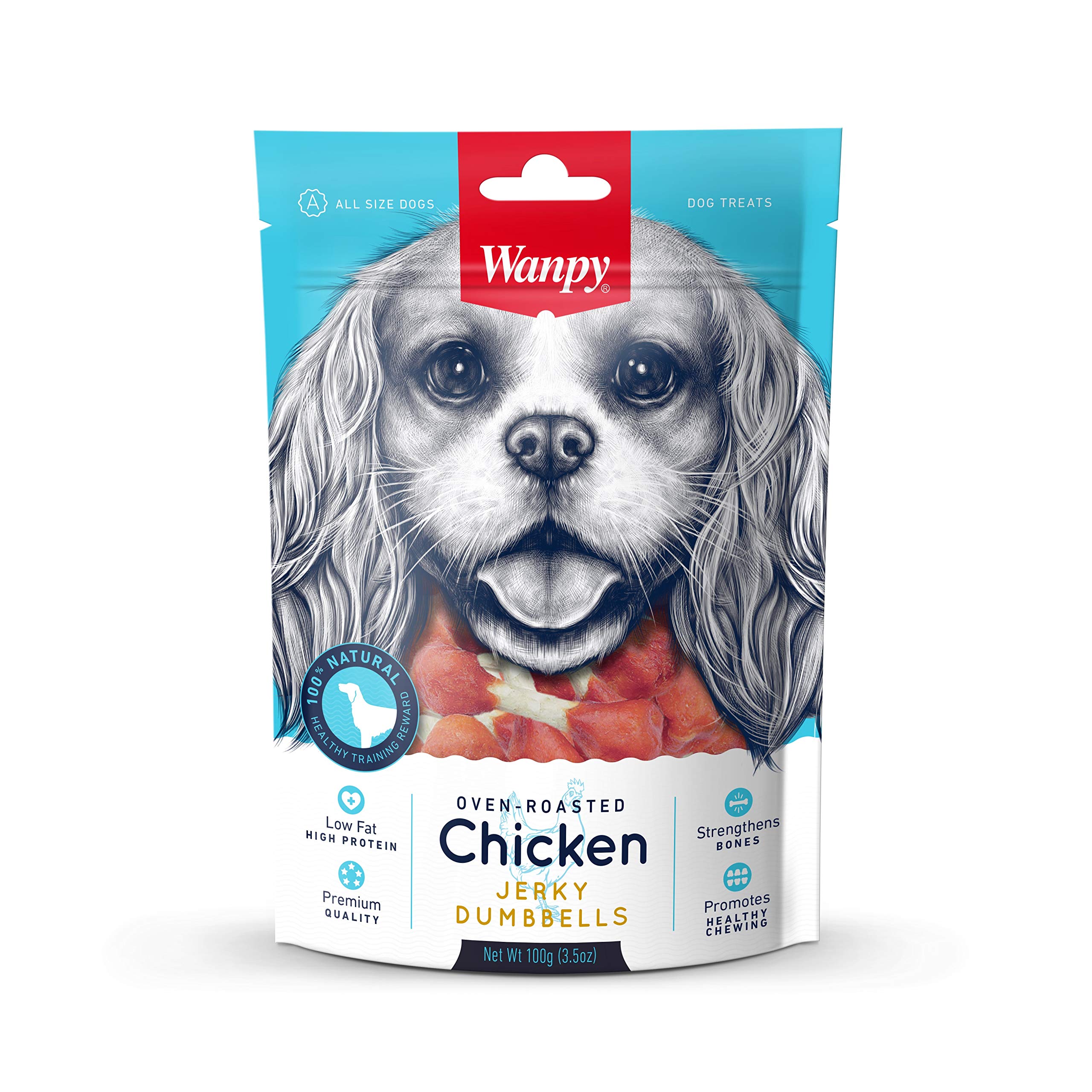 WANPY CHICKEN JERKY DUMBBELLS 100g