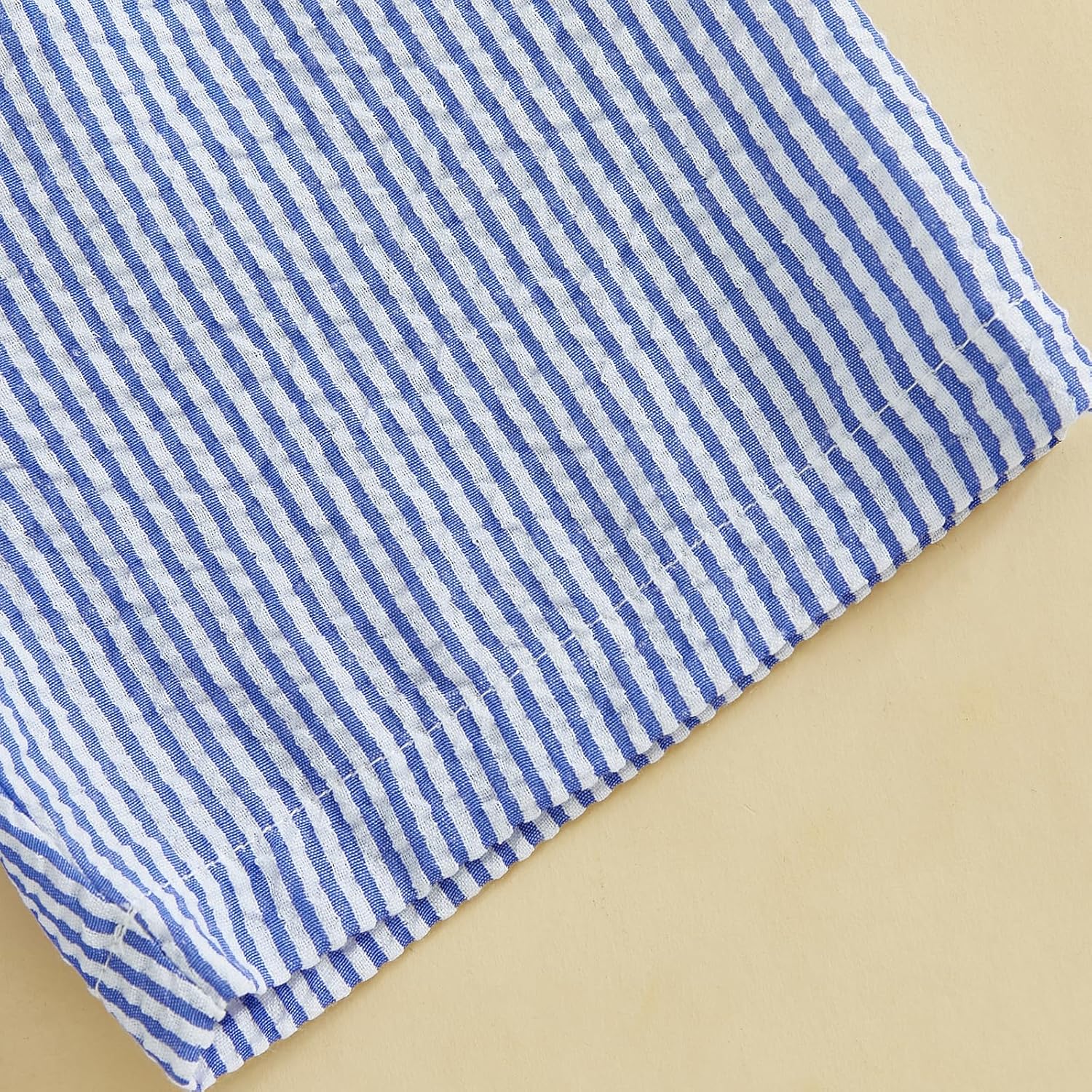 Toddler Kids Baby Boy Girl Gingham Seersucker Shorts Elastic Waist Striped Shorts Summer Casual Short Pants Bottoms - Image 5