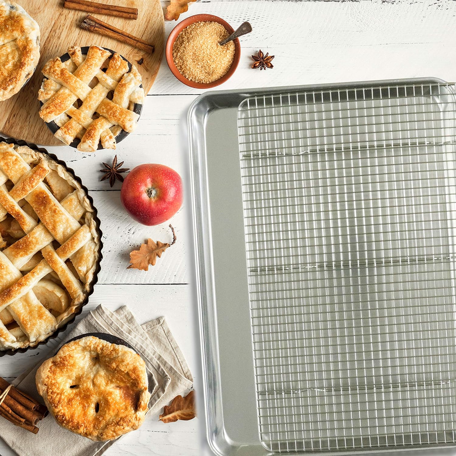 KITCHENATICS 100% Stainless Steel Cooling Rack fits Jelly Roll Pan, Rust Proof Baking Rack & Oven Rack w/Thick Wire Grid, Roasting Rack for Cooking - Oven, Grill & Dishwasher Safe, Patented 10” x 15”: Home & Kitchen