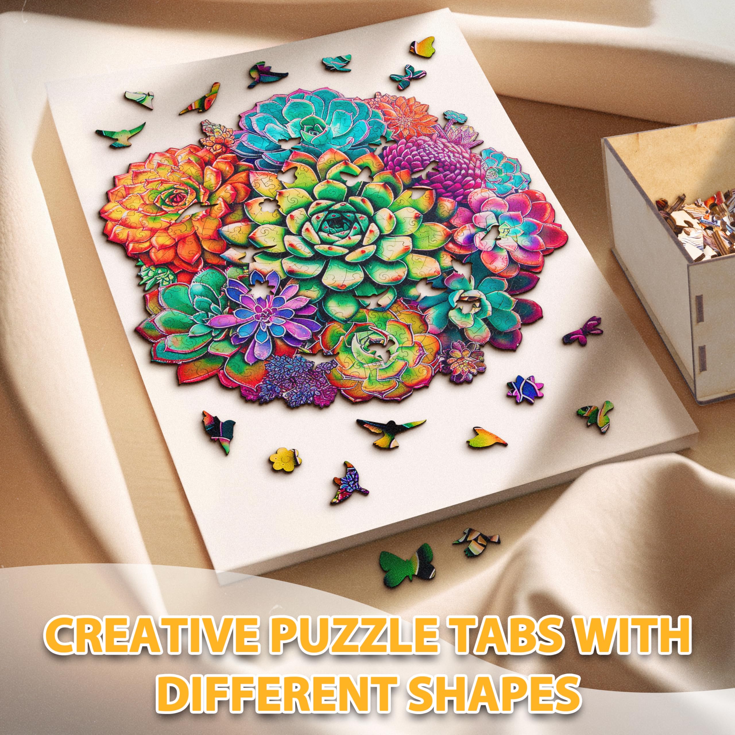 Cuteefun Puzzle di Legno Arcobaleno per Adulti, Kit di Forme Uniche Difficile Puzzle di Animali Nascosti per Il Regalo di Compleanno Festa del papà Giochi di Famiglia