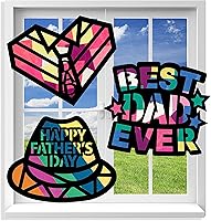 Vista 8 de VHALE Suncatchers Craft 3 juegos (9 recortes) con papel de seda con efecto de vitral, kit de atrapasoles, arte de ventana, manualidades en el aula