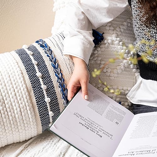 Miniatura 5 de Funda de almohada lumbar decorativa bohemia azul marino de 14 x 36 pulgadas, almohada corporal larga para cama, almohada lumbar decorativa para