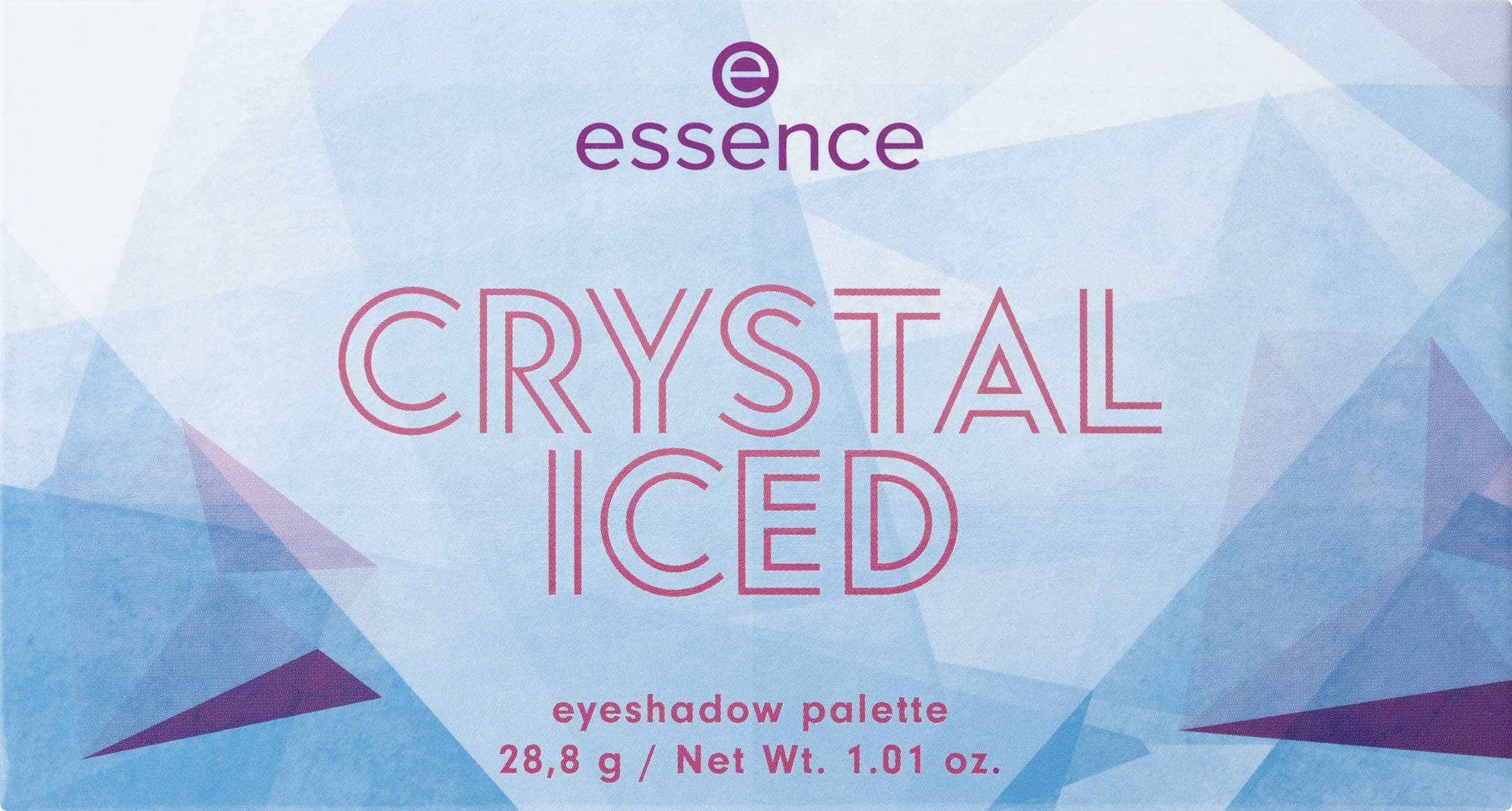 essence | crystal iced eyeshadow palette | 16 pigmented shades | matte and shimmer finishes