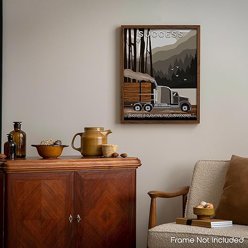 Miniatura 6 de Inspirational Wall Art Co. - Éxito - Pósters de citas de motivación para semirremolques - Impresión de envío de regalo, convoy de conductor diésel,