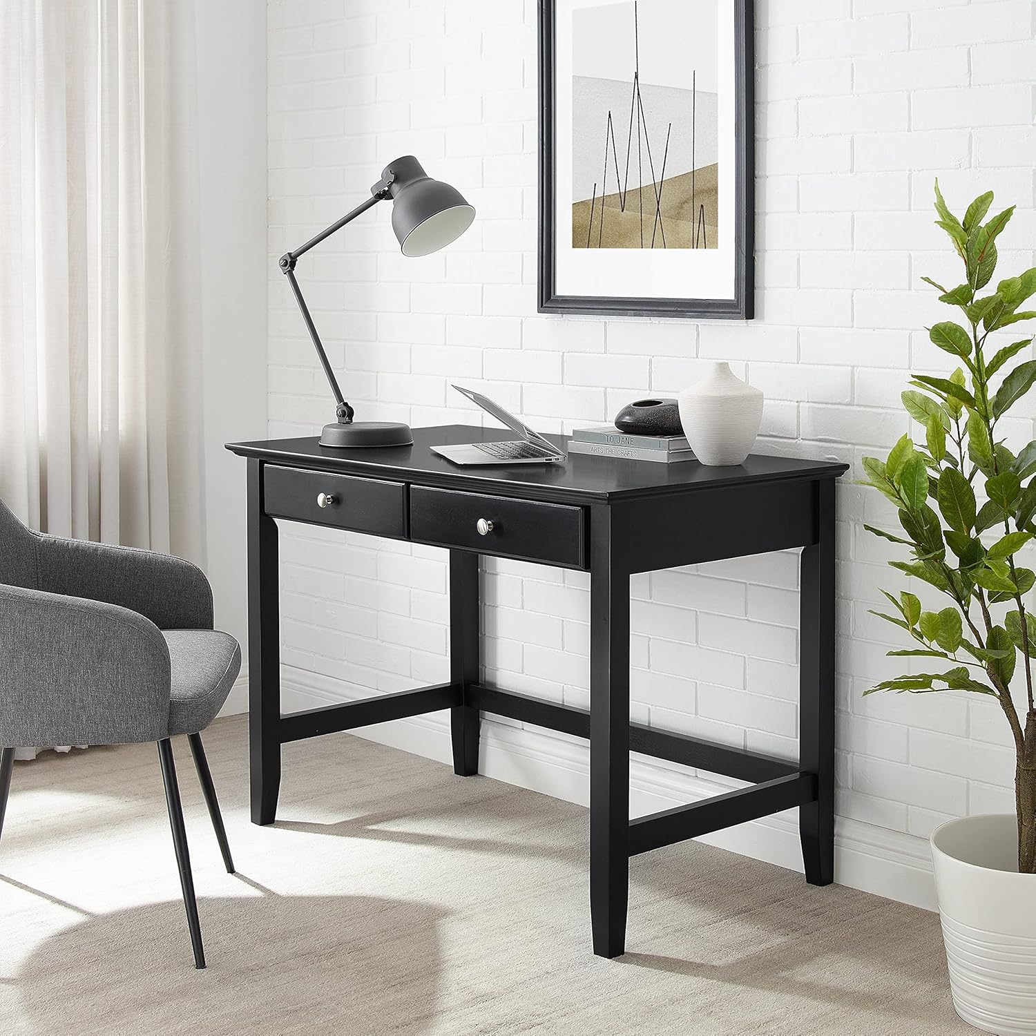 Writing Desk Black Farmhouse Modern Contemporary Rustic