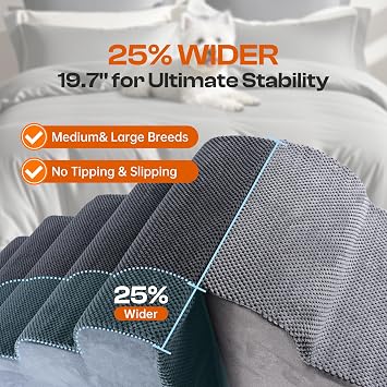Miorun Extra Wide Dog Stairs for Large Dogs, 25 H Pet Steps for High Beds