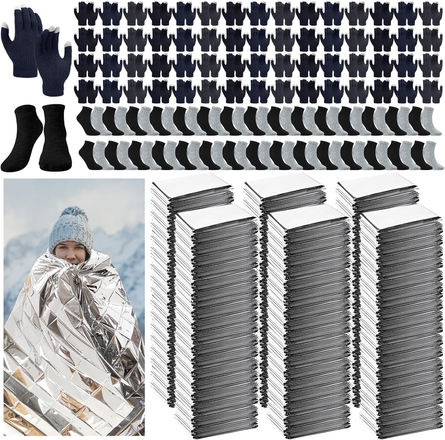 Jeere 180 Pcs Winter Emergency Thermal Set Emergency
