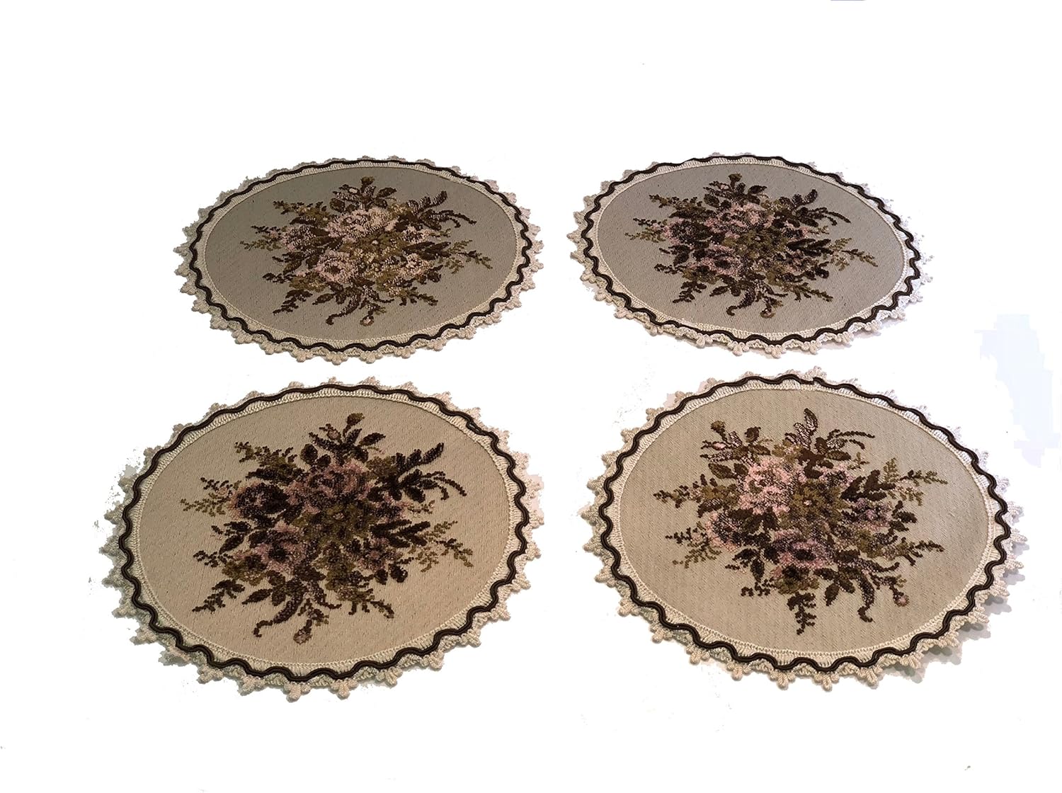 European Belgium Table Runner/Placemats Baroque (Red, 14''x32'')