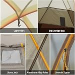 Naturehike Kota4/6/8 Camping Tent, Tente de grande famille pour 3Seasons,Tente pour 4/6/8Persons, Tente de Canopy pour 8Persons