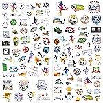 LINAYE 24 Sheets Soccer Stickers 1160 PCS Waterproof Self Adhesive Soccer Party Favors Supplies Team Rewards Gifts for Kids Adults