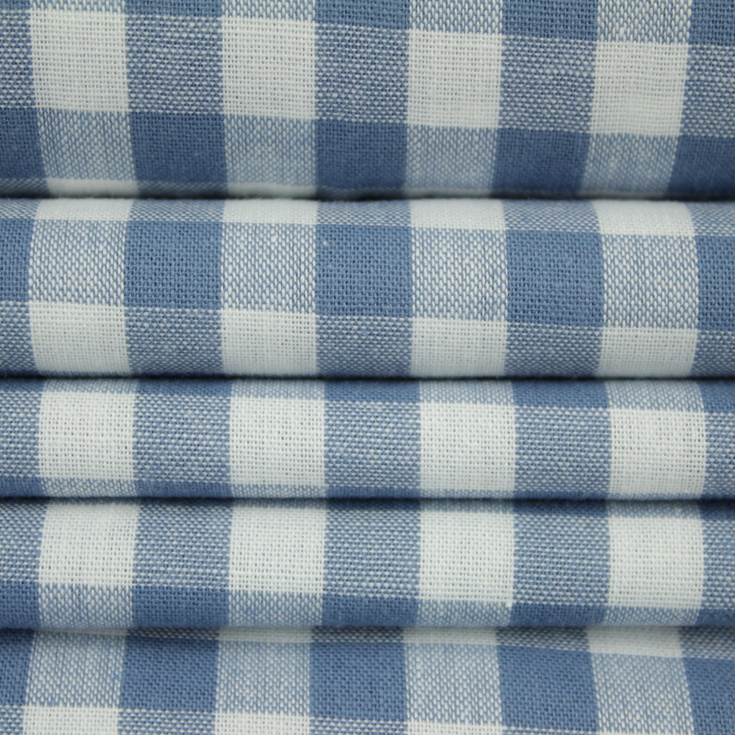 Tela de algodón italiano a cuadros Guinga 10x10 mm – Ancho 140 cm | Vestuario, moda, decoración | 100% algodón – corte por metros (CELESTE, 3 METROS)