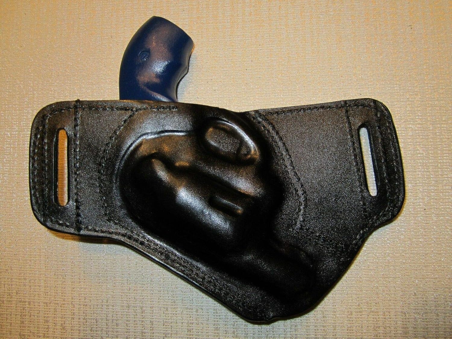 Fits S&W J Frame 38 Cal. Leather,SOB, OWB Belt Holster, Right Hand, Slim Design