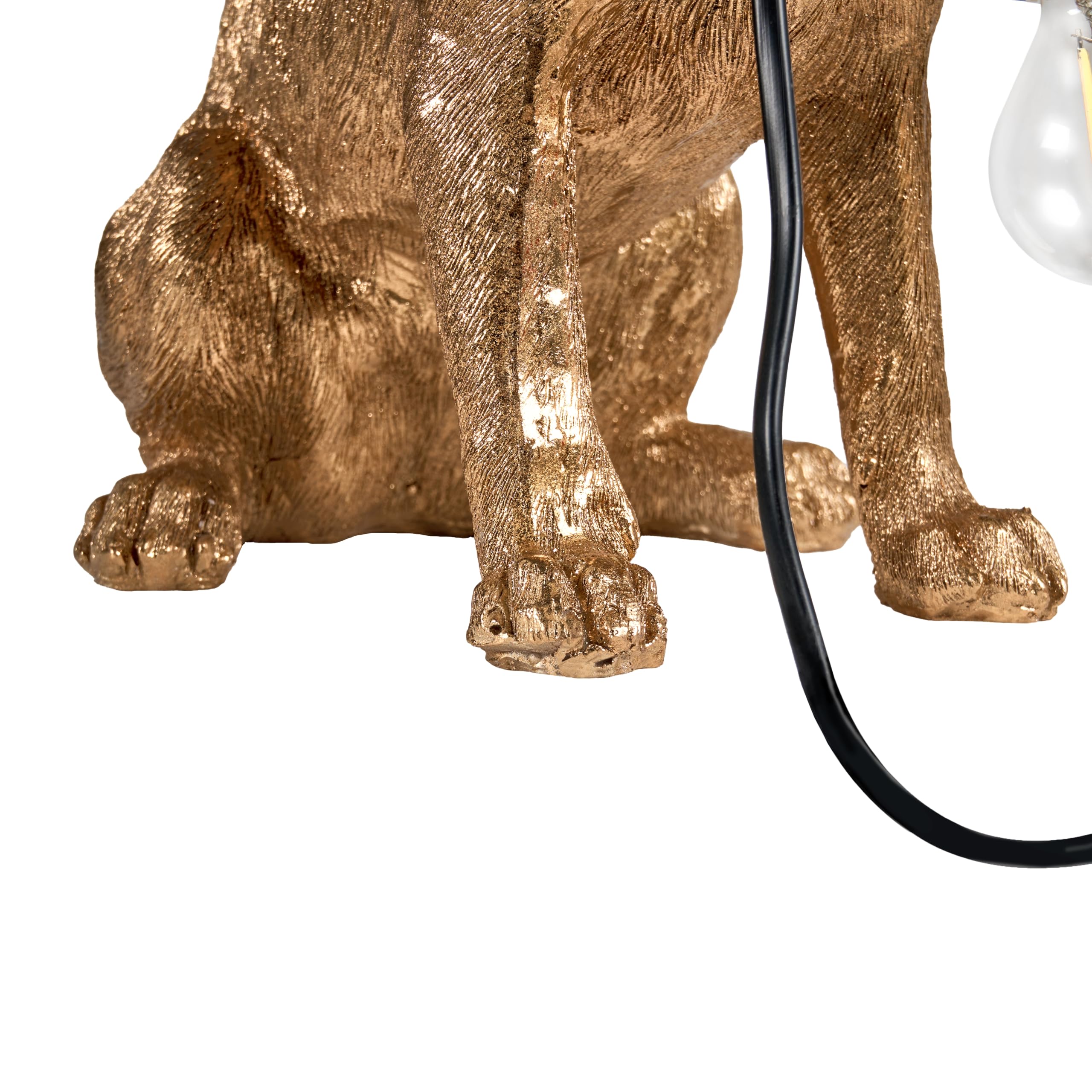 Beliani Tischlampe in Tierform Hund gold Nachttischlampe Leselampe Tischleuchte Rocco
