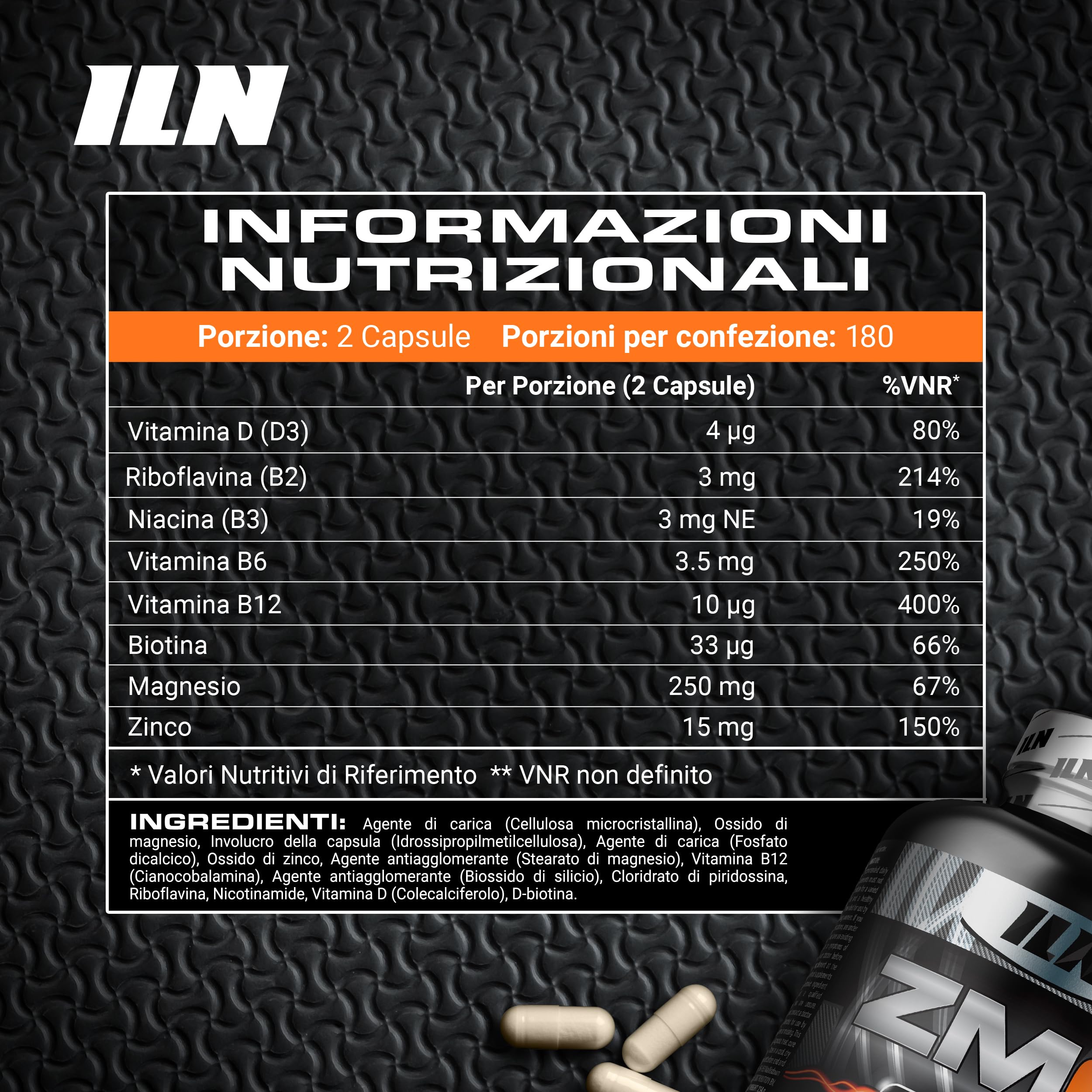 ZM6 - Integratore zinco magnesio - zinco integratore alto dosaggio con vitamina B6 - per normale funzione muscolare - 360 capsule vegane
