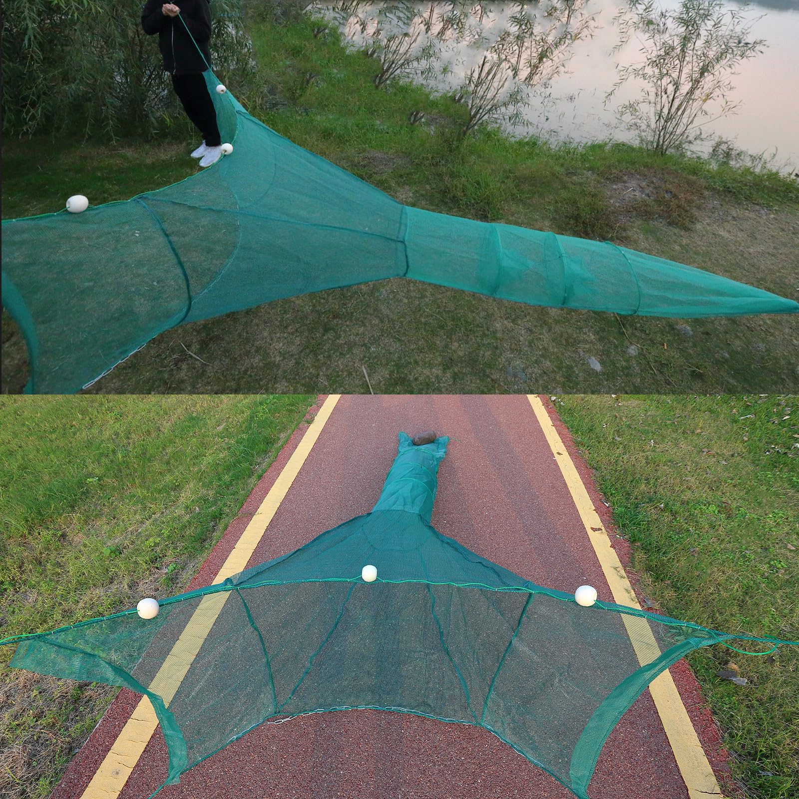 Fischfalle Köderfischreuse Krebsfalle Reusen für Fischfang Faltbare Krabbenfalle mit Schwimmer und Ketten Geeignet für Fischerei, Garnelen, Krabben