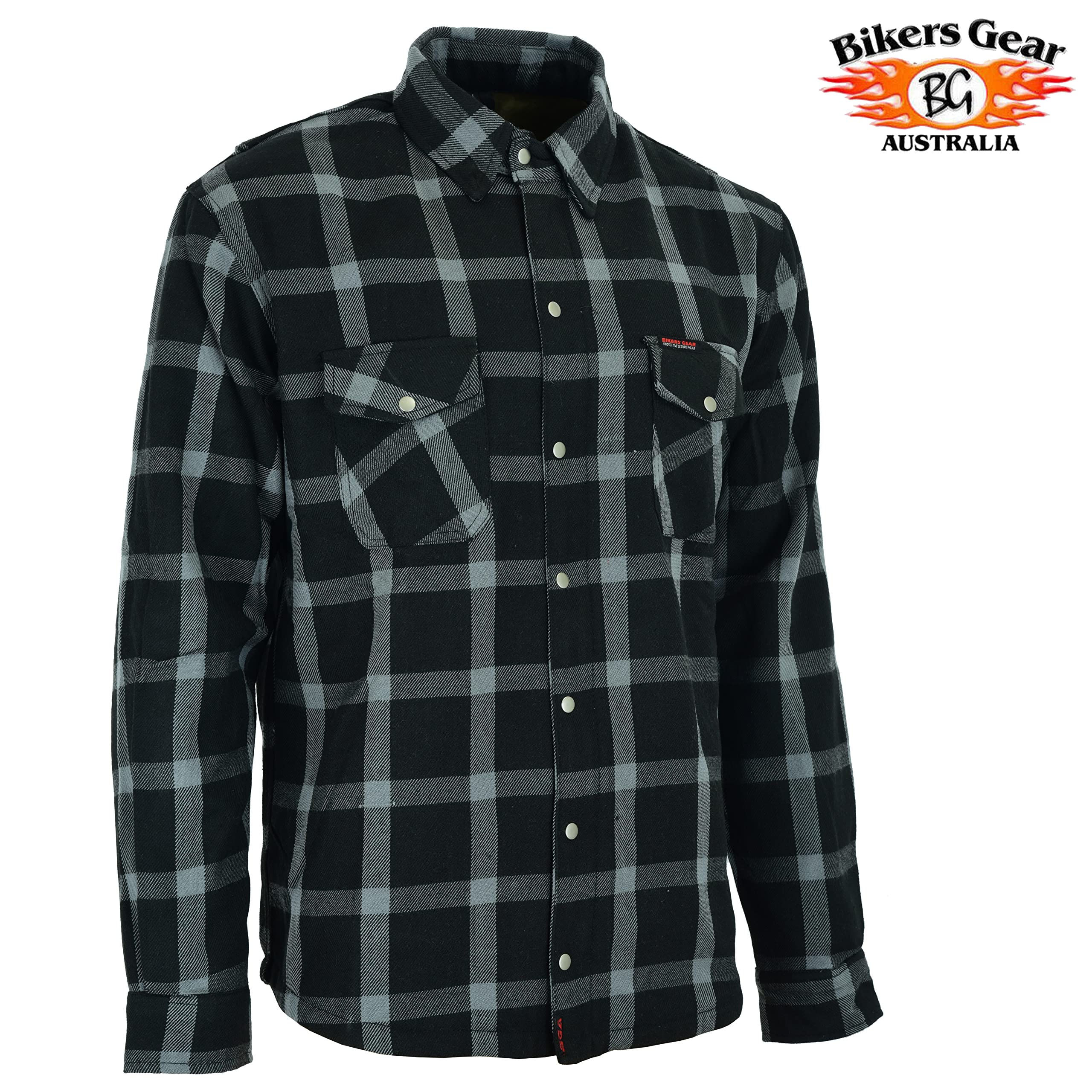 Bikers Gear Australia Chemise de protection en flanelle avec doublure en kevlar aramide pour moto multicolore noir/blanc S Bikers Gear Australia Chemise de protection en flanelle avec doublure en kevlar aramide pour moto multicolore noir/blanc S