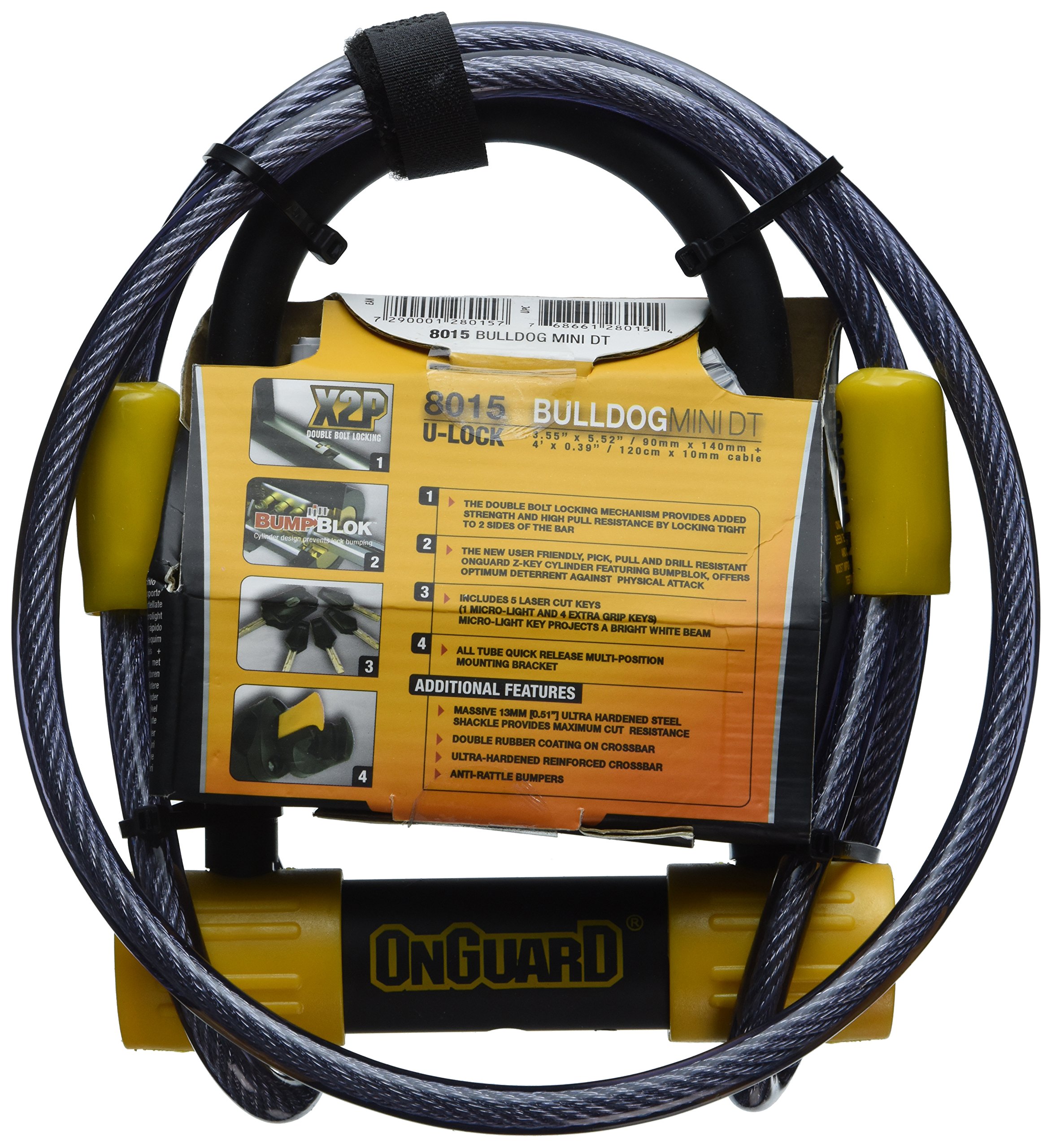 Amazon.com: OnGuard Bulldog Mini DT U-Lock with 4-Feet Cinch