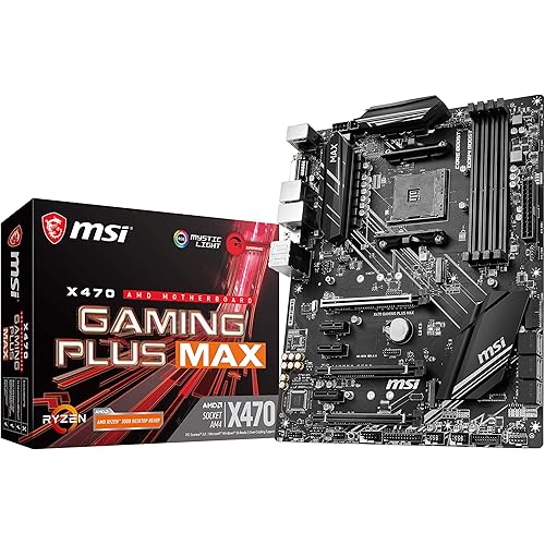 MSI Performance Gaming AMD X470 Ryzen 2ND and 3rd Gen AM4 DDR4 DVI HDMI Onboard Graphics CFX ATX Motherboard (X470 GAMING PLUS Max)