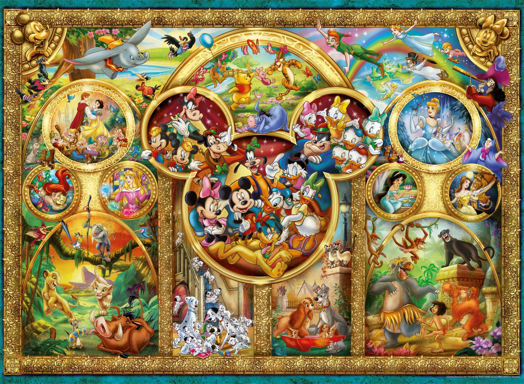 Ravensburger Women's Gold/White Disney Family 500 Piece Jigsaw Puzzle