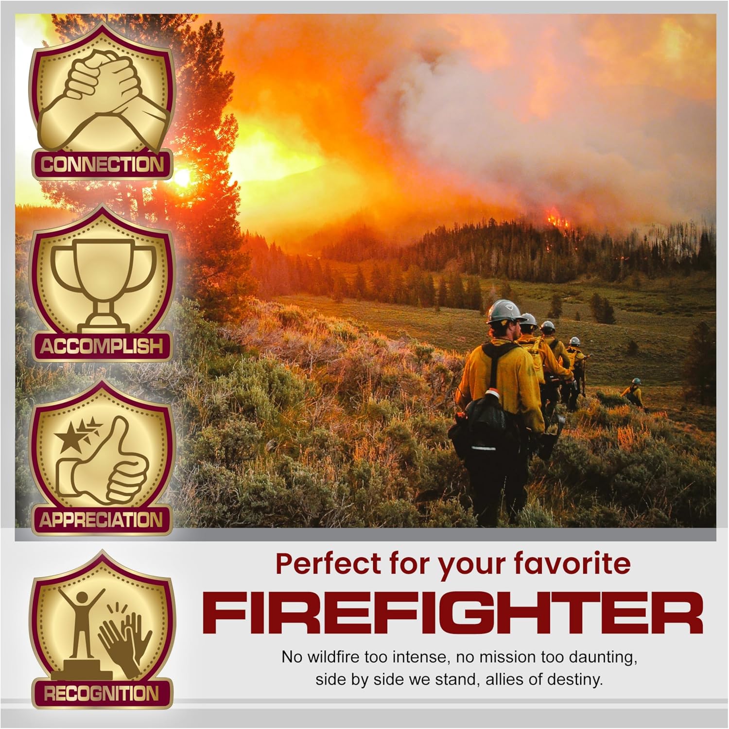Wildland Firefighter Challenge Coin – One Foot in The Black Medallion – Firefighter Appreciation Gift with Deluxe Tin Display Box & Polishing Cloth