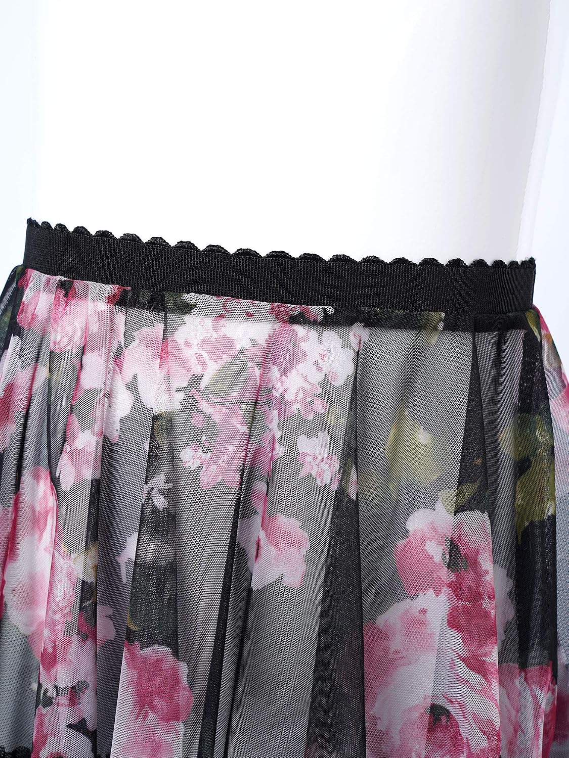 JanJean Toddler Little Girls Tutu Skirt Floral Print Layered Tulle Skirt Ruffled A-line Mini Skirt for Ballet Dance