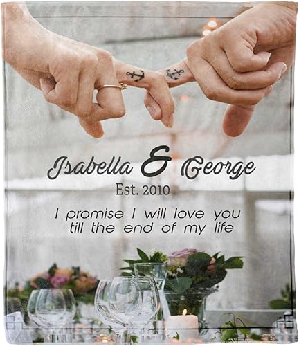 Miniatura 8 de Manta personalizada para parejas, regalo memorable para élella, lavable a máquina, ideal para cumpleaños, aniversarios y día de San Valentín, regalo