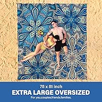 Vista 46 de Beach Blanket Oversized Extra Large 78" X 81",Waterproof Sandproof Beach Blanket 1-7 Adults Lightweight Durable for Travel Camping Hiking Picnic