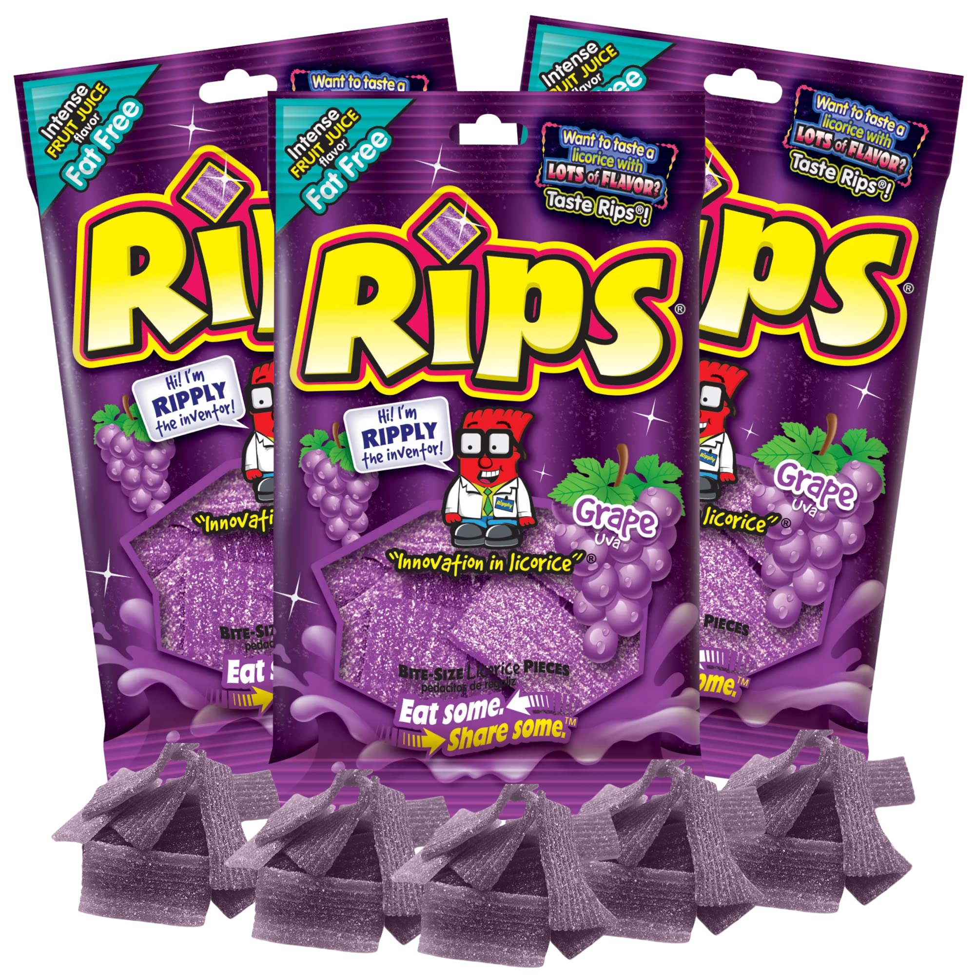 Amazon.com : Needzo Rips Fat Free Grape Flavored Licorice Bites