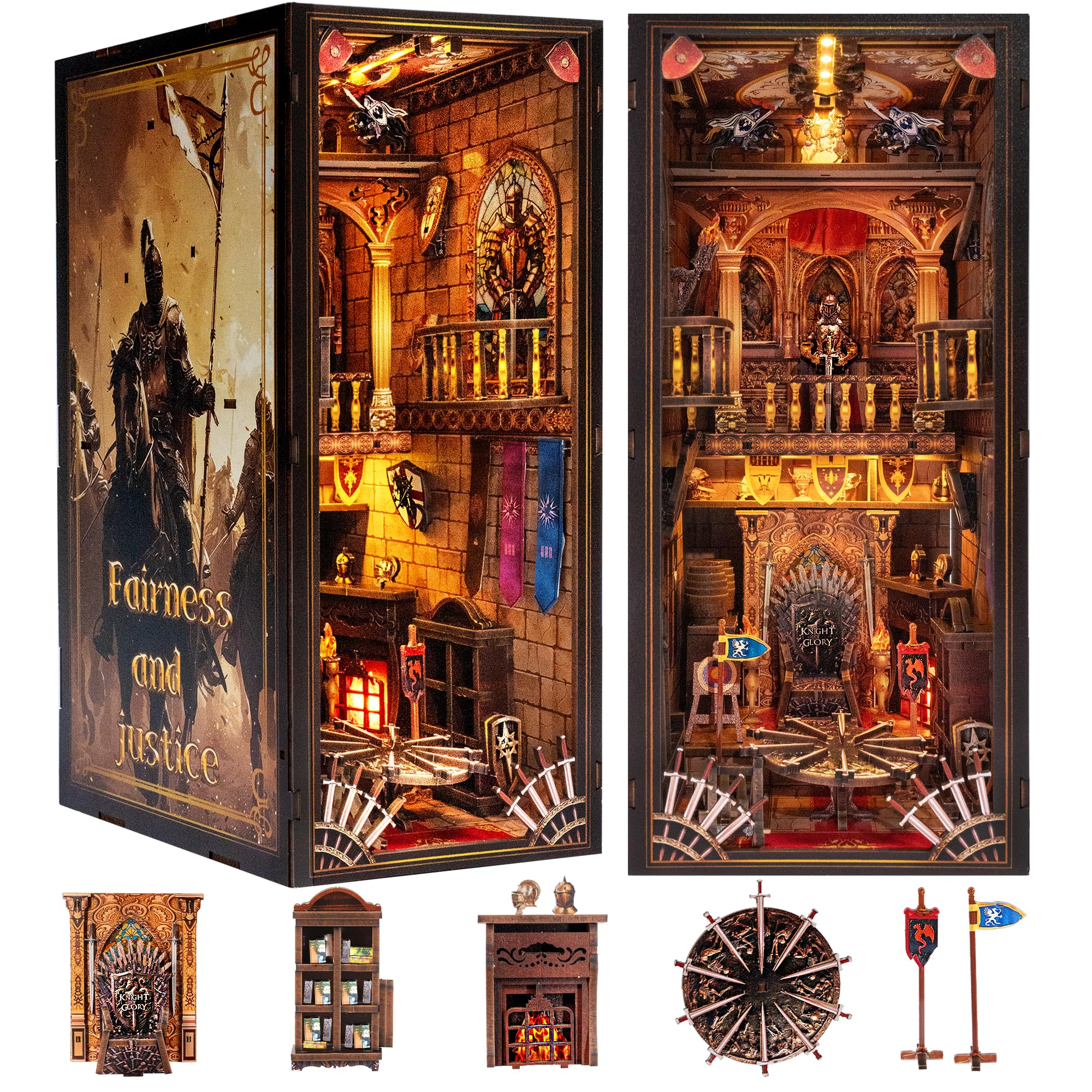 NookMaster Book Nook Kit, 3D Wooden Puzzle for Adults (Medieval Castle) — image 1