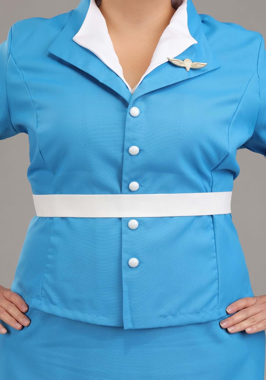 Plus Size Flight Attendant Costume | Plane Stewardess Uniform With Vintage Pencil Skirt | Air Travel Helper