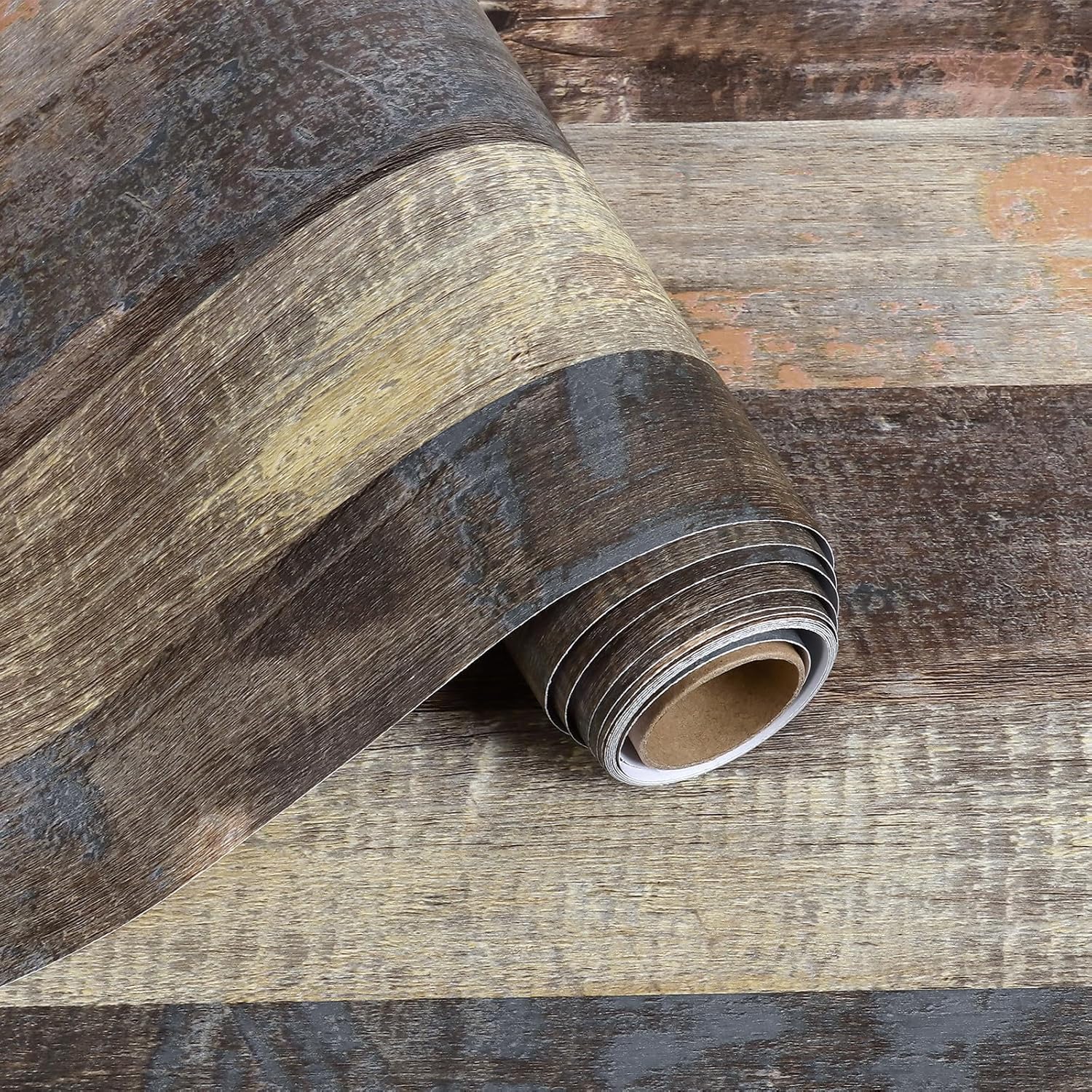 Gray Shiplap Wood Wallpaper Stick and Peel Rustic Grey Wood Plank Contact Paper for Countertop Cabinet Removable Waterproof Wood Panel Vinyl Wall Covering for Bedroom Living Room 11.8"x393"