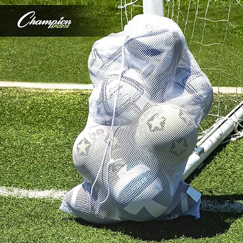 Miniatura 8 de Champion Sports Bolsa de malla para equipos bolsa de nailon resistente con cordón con cerradura y etiqueta de identificación, bolsa de