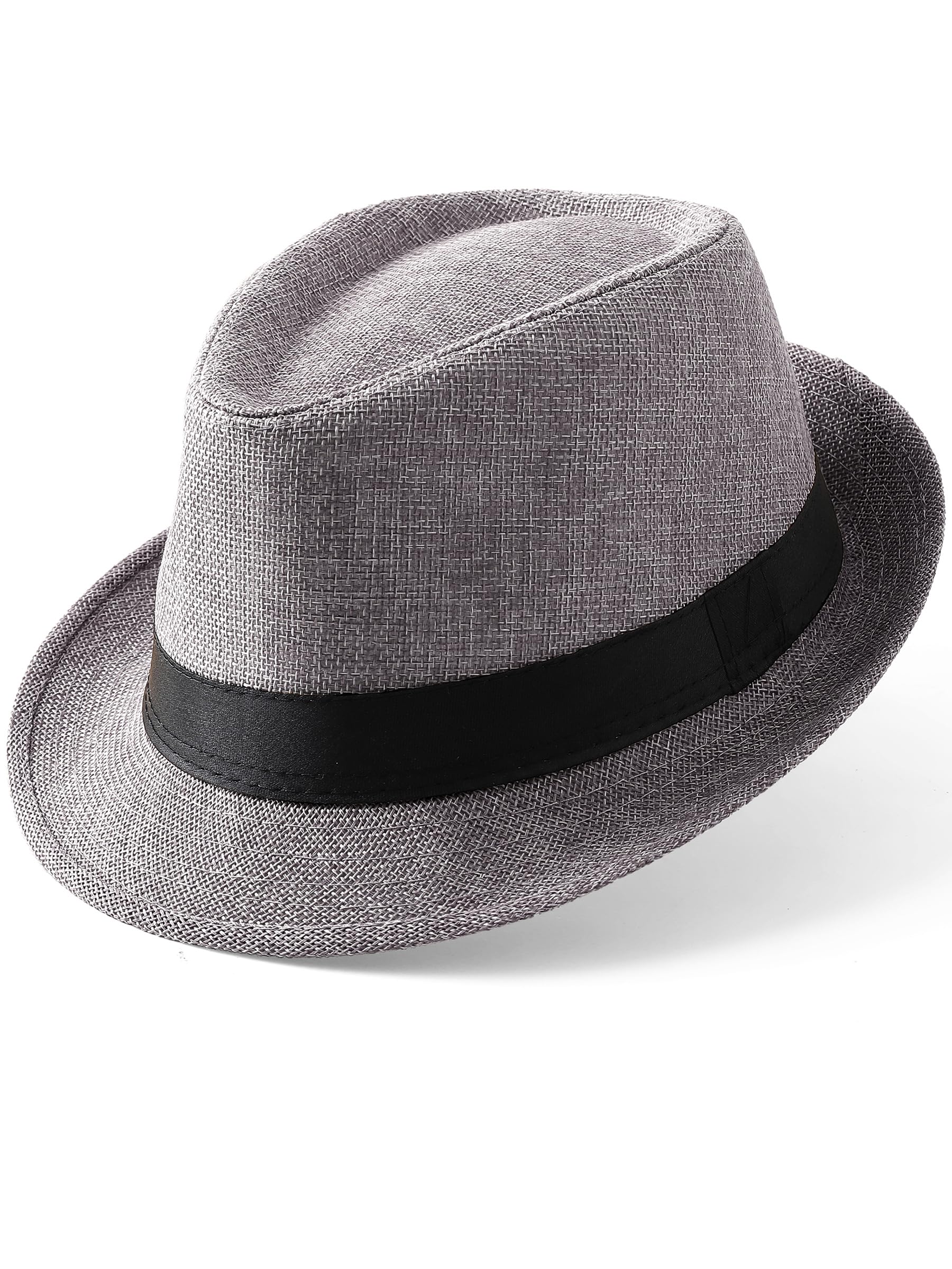 BABEYOND Men's 1920s Short Brim Trilby Fedora Hat
