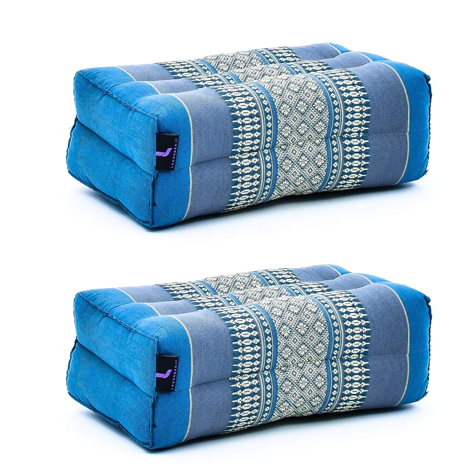 Leewadee bloque de yoga pequeño – Cojín alargado para pilates y meditación, cojín para el suelo hecho de kapok