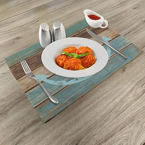 Miniatura 219 de Ambesonne Juego de 4 manteles individuales amarillos y azules, diseño de flores de primavera, flores vibrantes, manteles individuales de tela Azul