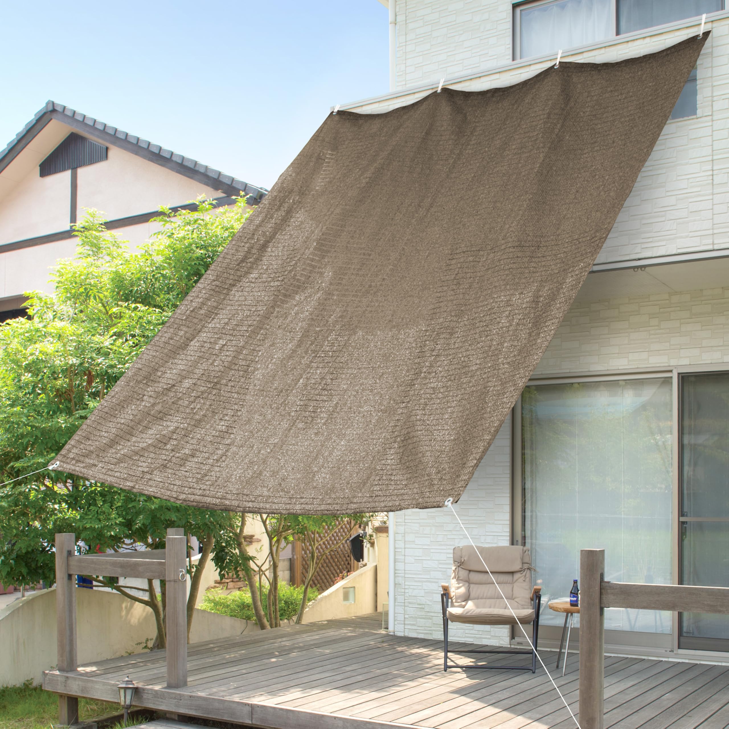 ブラウン 日よけ・サンシェード Amazon | タカショー 日よけ エコランドシェード ブラウン 2×3